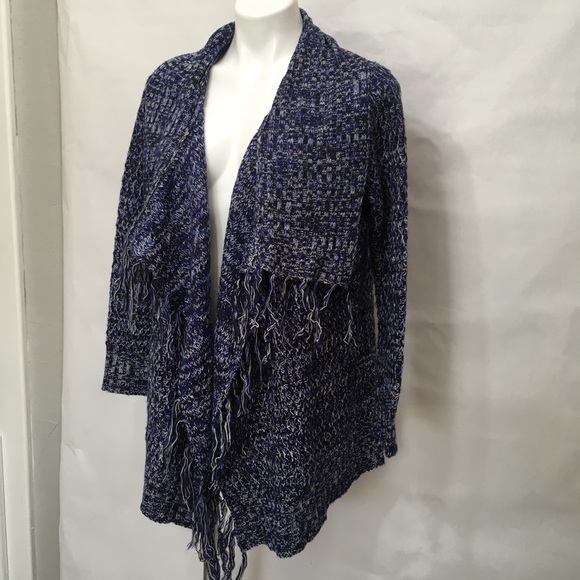 SNAILS AND CINNAMON BLUE KNIT WATERFALL CARDIGAN - Picture 5 of 12